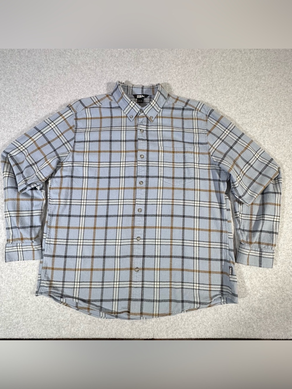 Eddie Bauer Men’s Light Harbor Blue Plaid Button-Down Shirt